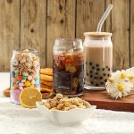 [ 6pcs Set ] Glass Cups with Bamboo Lids and Glass Straw - Beer Can Shaped Drinking Glasses, 16 oz Iced Coffee Glasses, Cute Tumbler Cup for Smoothie, Boba Tea, Whiskey, Water - 2 Cleaning Brushes - Image 5
